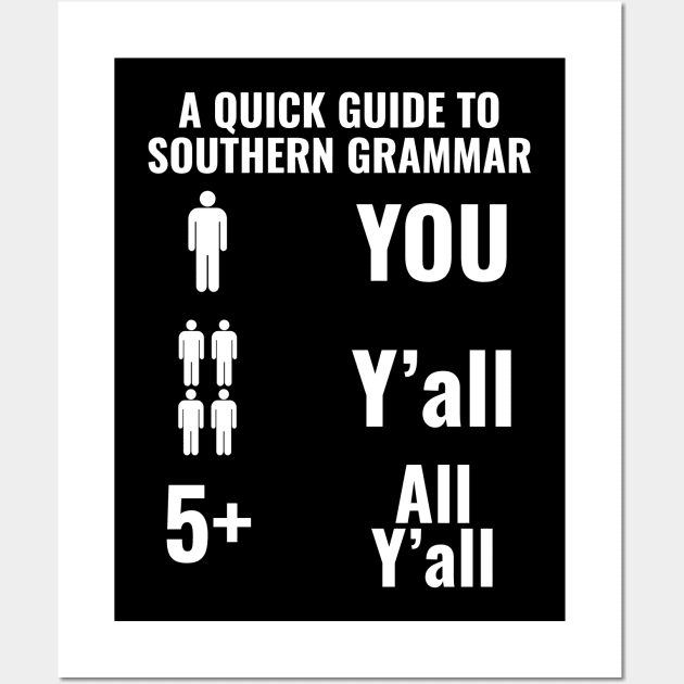 A Quick Guide To Southern Grammar Wall Art by c1337s